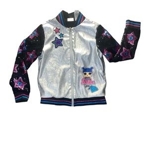 LOL Silver and Black Star Jacket Size 7/8